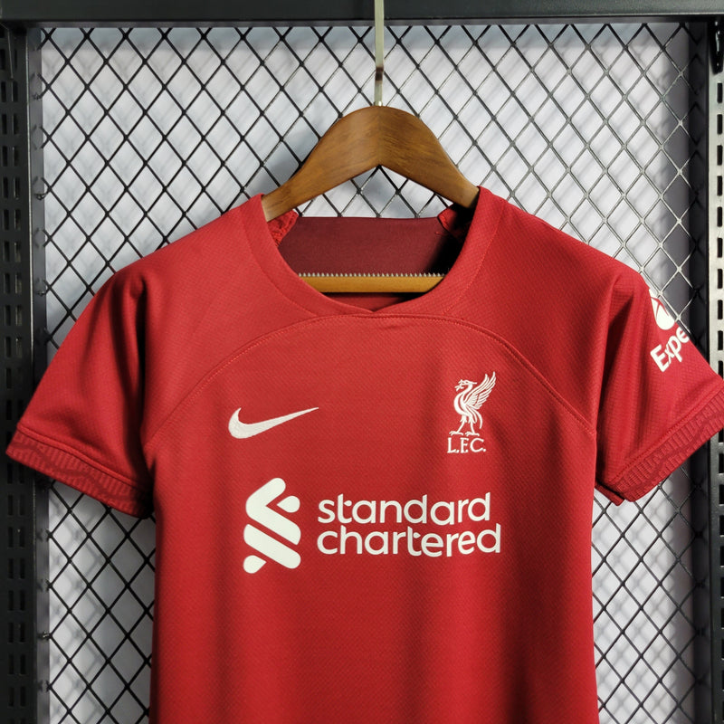 Kit Infantil Liverpool I 22/23 Nike - Vermelha