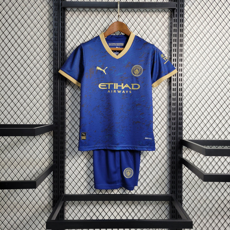 Kit Infantil Manchester City 23/24 Puma - Azul