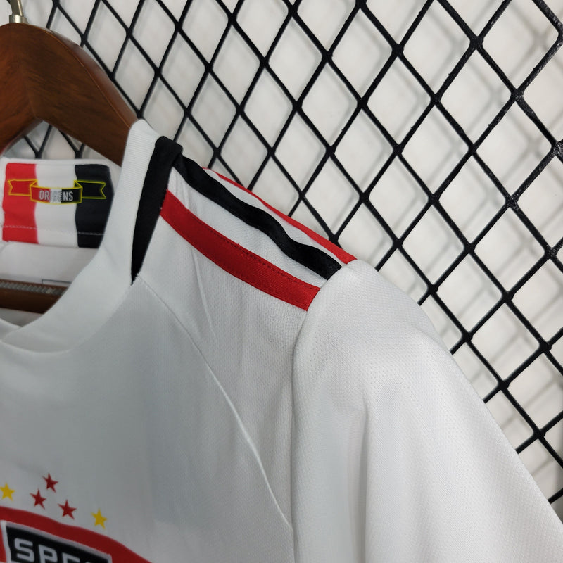 Kit Infantil São Paulo I 23/24 Conjunto Adidas - Branco, Vermelho e Preto