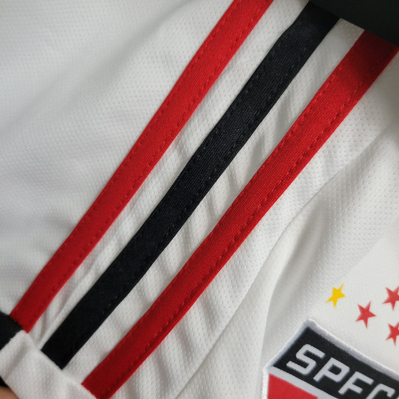 Kit Infantil São Paulo I 23/24 Conjunto Adidas - Branco, Vermelho e Preto