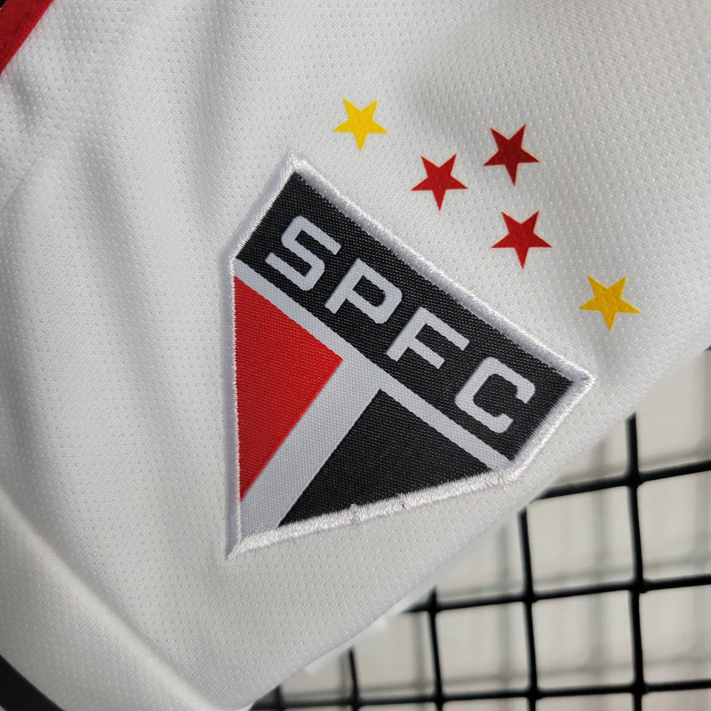 Kit Infantil São Paulo I 23/24 Conjunto Adidas - Branco, Vermelho e Preto