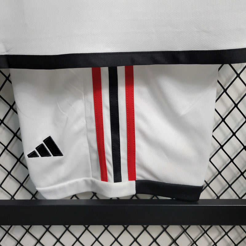 Kit Infantil São Paulo I 23/24 Conjunto Adidas - Branco, Vermelho e Preto